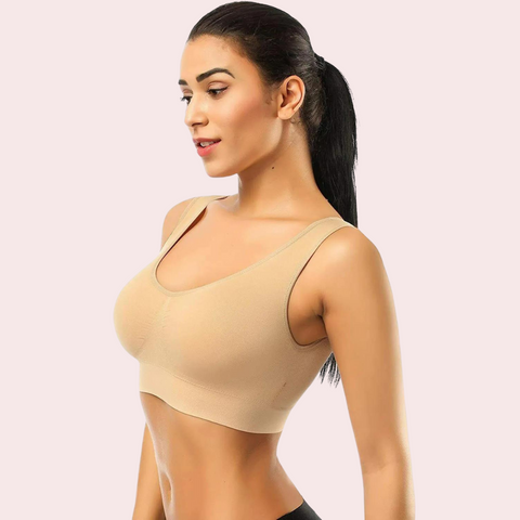 Beige Women's Ultimate Sports Bra for Yoga & Gym