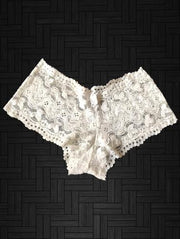 Purely Femme Sexy White Floral Lace Boyleg Panty - Purely Femme