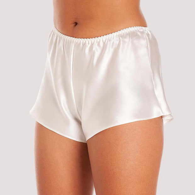 French Elegance Knickers in White Silk Satin - Purely Femme