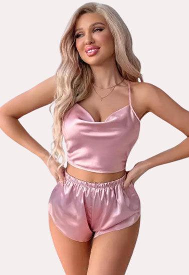 "Purely Femme" Luxury Silk Camisole & Shorts Set