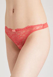 Purely Femme Dream Spotlight Coral Fishnet Lace Thong - Purely Femme