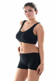 "Black" Seamless Sports Bra And Boyshort Set.