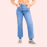 Classic 90s Boyfriend Blue Denim Wide Leg Jeans - Purely Femme