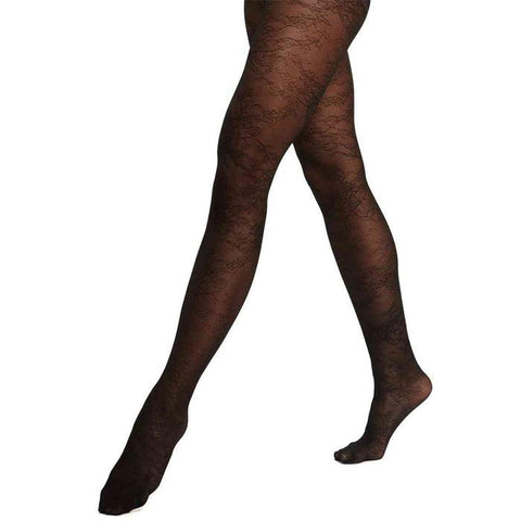 Ladies Off Black Lace Pantyhose - Purely Femme