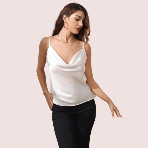 Premium Silk Cowl Neck Camisole for Layering - Purely Femme