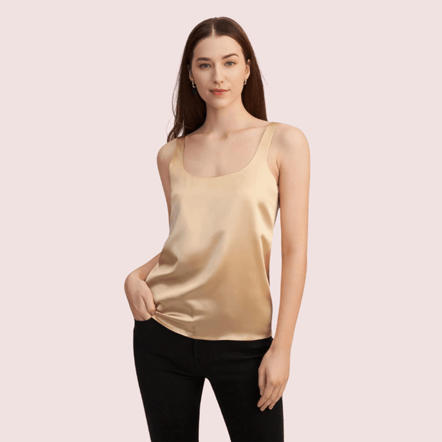 Luxury Spaghetti Strap Silk Camisole Tank Top - Purely Femme