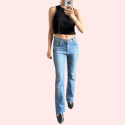 Women's Light Blue High Waist Denim Jeans - Purely Femme