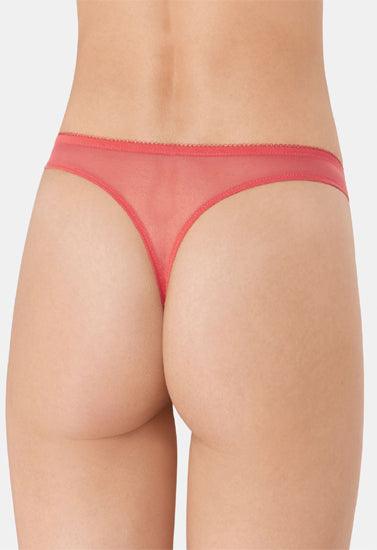 Purely Femme Dream Spotlight Coral Fishnet Lace Thong - Purely Femme