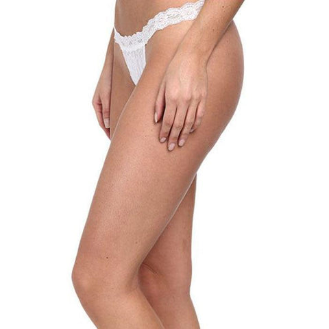 Stretch Lace White G-String - Purely Femme