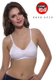 Clearance sale Pack of 10 cotton summer bras - Purely Femme