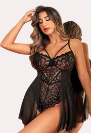 "Purely Femme" Intimate Black Babydoll Nightwear