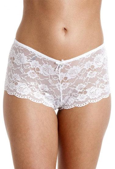 White Lace French Knicker Boxer Boyshorts Brief - Purely Femme