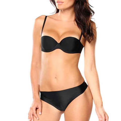 Hot Sexy Black Push Up Bra And Thong Set - Purely Femme