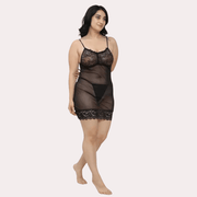 "Purely Femme" Sheer Babydoll Slip Dress for Women.