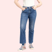 Women's 90s Blue Denim Straight Leg Jeans - Purely Femme