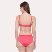 Non-Wired Cotton Push-Up Bra Panty for Women - Purely Femme