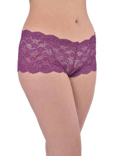 Ladies' Lace Low Waist Multicolor Boyshorts (Pk of 2) - Purely Femme