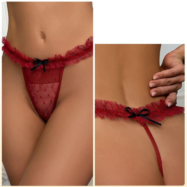 Womens Hot Trim Lattice Straps G-string Underwear - Purely Femme