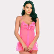 "Purely Femme" Sheer Lace Babydoll with Matching G-string.