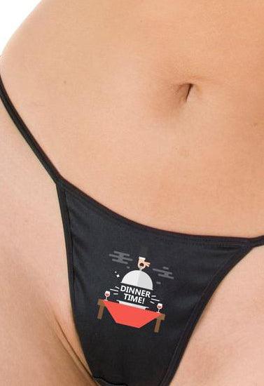 Dinner time printed g string thong - Purely Femme