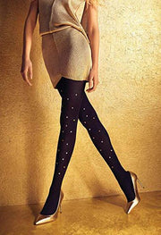 Purely Femme Shinny Studs Polka Dot Designer Tights - Purely Femme