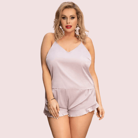 Comfortable Plus Size Cami Shorts Sleepwear Set - Purely Femme