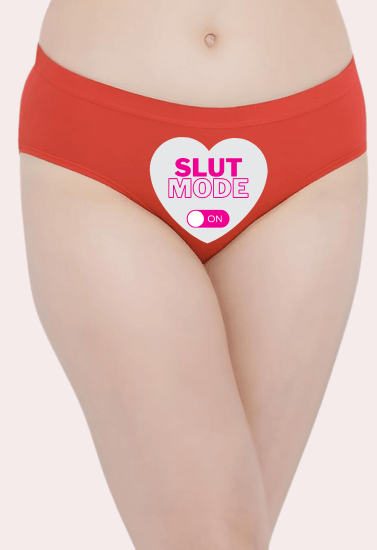 Heart-themed ‘Slut Mode On’ text Custom Panty - Purely Femme