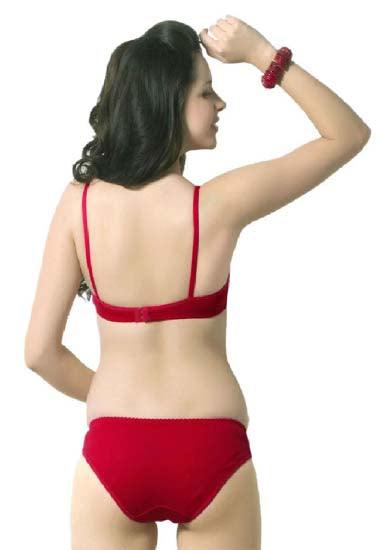 Cute Solid Red Pure Cotton Bra Panty Set - Purely Femme