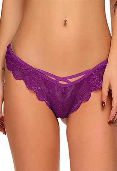 Women's Floral Lace Sexy Thong Panty - Purely Femme