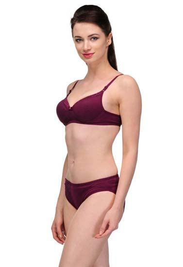 "Pure" Cotton Purple Bra Panty Set.