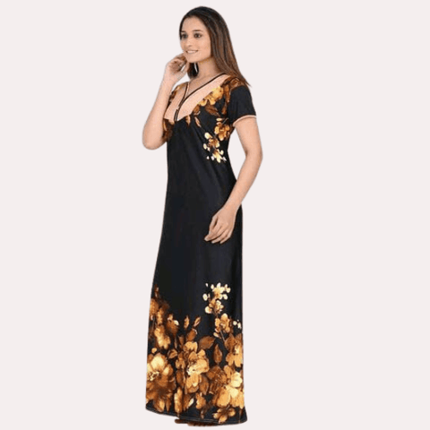 Satin Maxi Nightgown for Women - Purely Femme