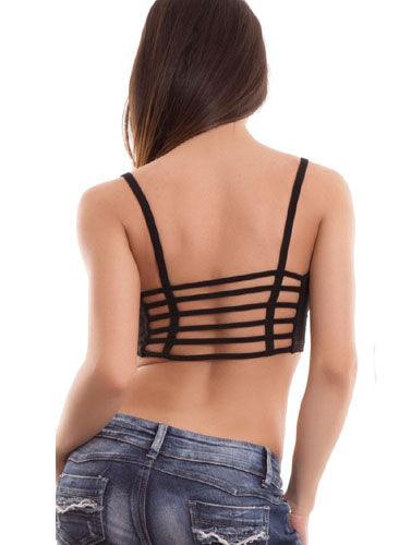 Longline Cozy Black Seamless Cage Bra - Purely Femme