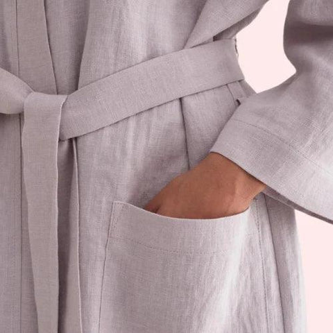 Elegance and Comfort in Premium Linen Robe - Purely Femme