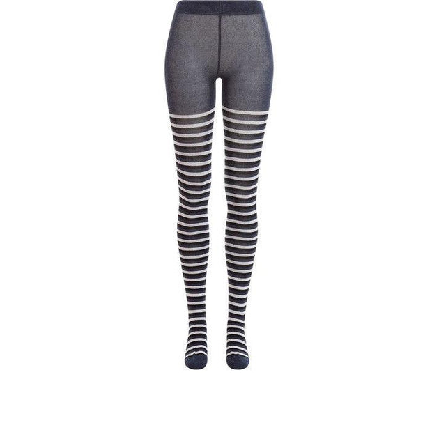 CARON CANNA CANNA grey striped fitness tights - Purely Femme