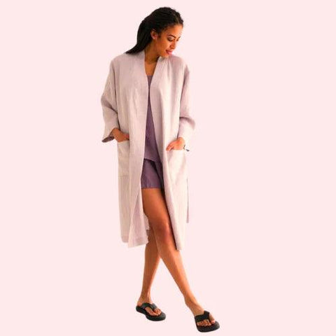 Elegance and Comfort in Premium Linen Robe - Purely Femme