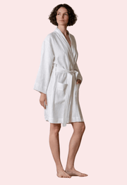 Elegant Natural Genova Linen Bath Robe - Purely Femme