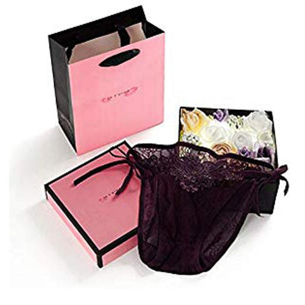 Lace Brief + String Lace Panties Gift Box - Purely Femme