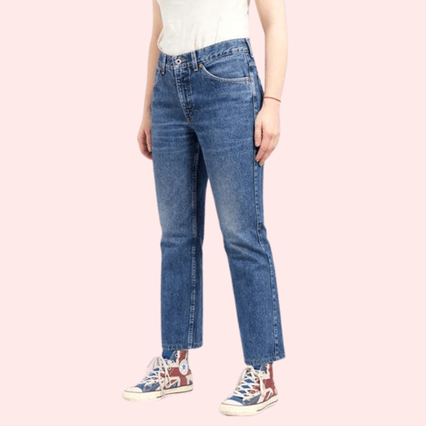 Women's 90s Blue Denim Straight Leg Jeans - Purely Femme