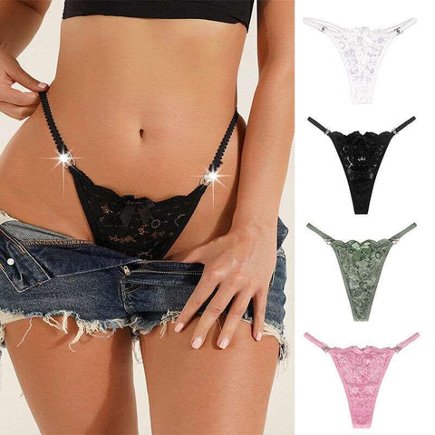 Assorted Colors Lace G-String Pack of 4 - Purely Femme