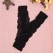 Ladies Lace V-string Thong Straps black panties - Purely Femme