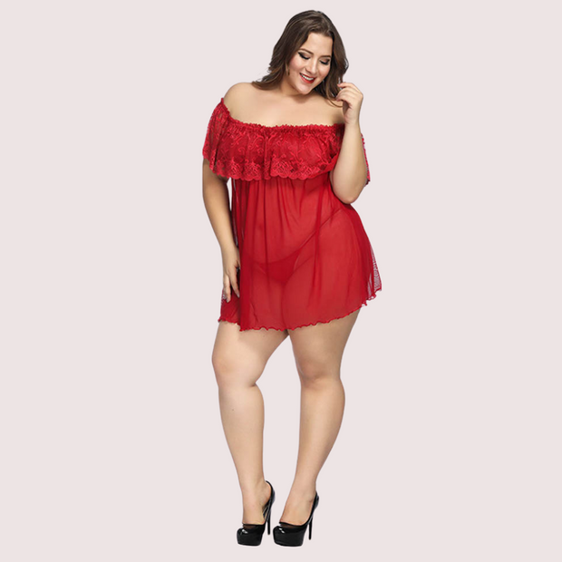 Sexy Plus Size Lace Babydoll Dress