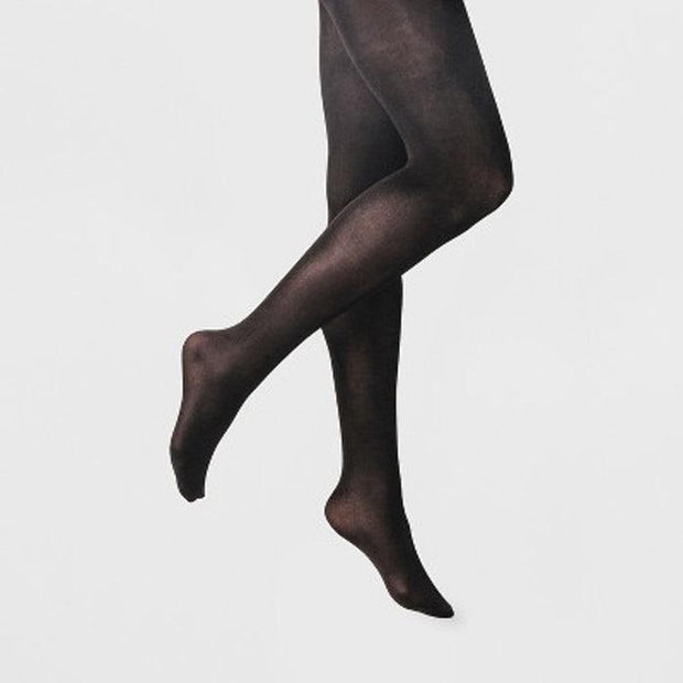 Purely Femme (Brown Sugar) Reinforced Panty & Toe Off Black Pantyhose - Purely Femme