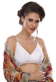 Pure cotton wire free white bra for summers - Purely Femme