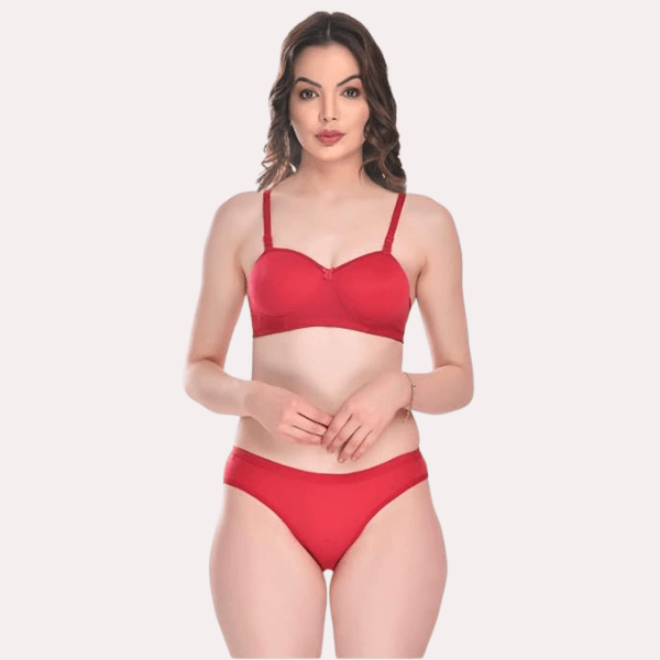 Purely Femme Padded Cotton Bra Panty Set for a Seductive Look - Purely Femme