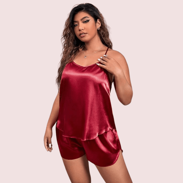 Plus Size Women's Silk Cami and Shorts Set - Purely Femme