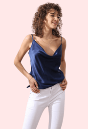 Elegant Cowl Neck Silk Camisole for Women - Purely Femme