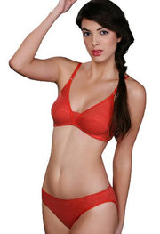 Comfy Red Cotton Everyday Bra Panty Set - Purely Femme