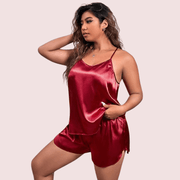 Plus Size Women's Silk Cami and Shorts Set - Purely Femme