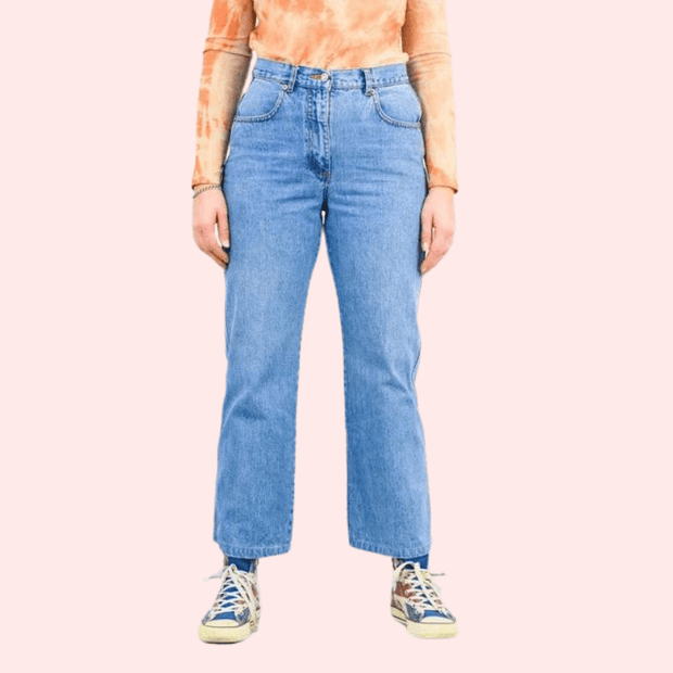 Classic 90s Boyfriend Blue Denim Wide Leg Jeans - Purely Femme