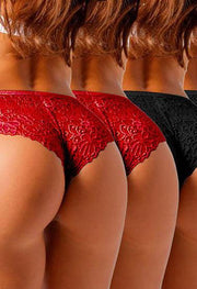 3 pack Women's Ultrasoft Lace Thong Panties - Purely Femme